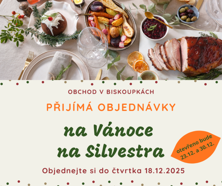 Objednávky na Vánoce a Silvestra - obchůdek Biskoupky 
